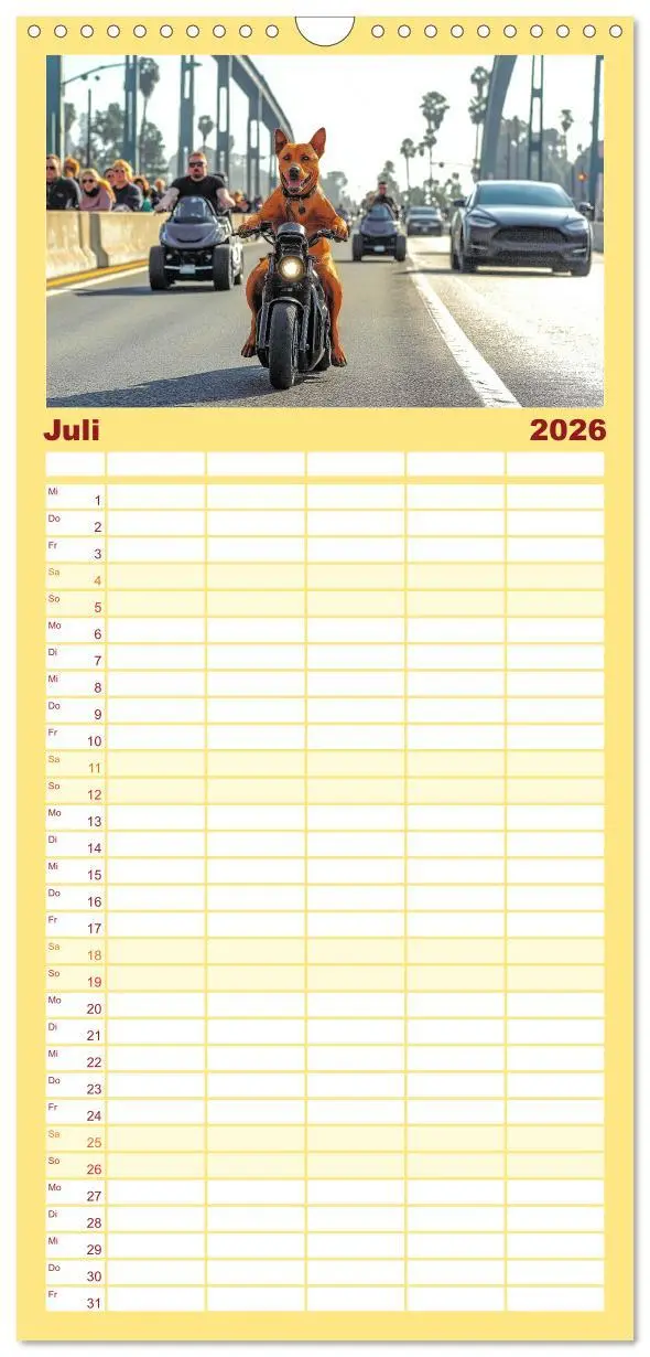 Bild: 9783516490558 | Familienplaner 2026 - Süße Hunde cruisen - durch das Jahr mit dem...