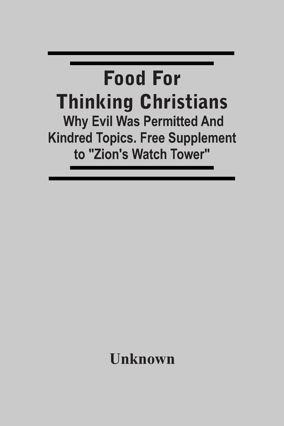 Cover: 9789354500558 | Food For Thinking Christians | Unknown | Taschenbuch | Englisch | 2021