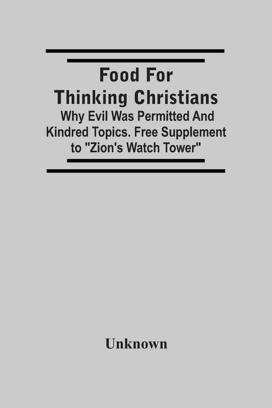 Cover: 9789354500558 | Food For Thinking Christians | Unknown | Taschenbuch | Englisch | 2021