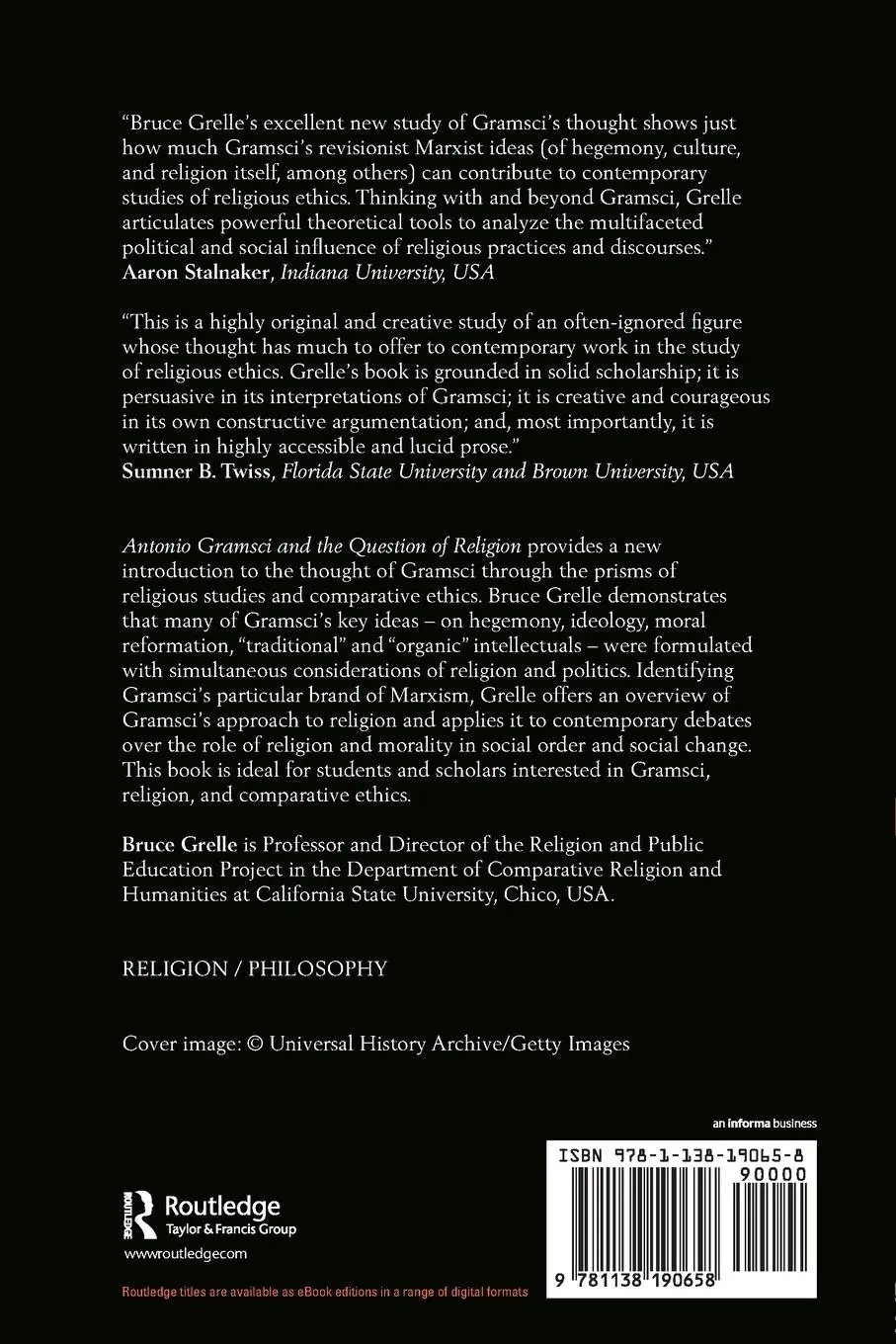 Rückseite: 9781138190658 | Antonio Gramsci and the Question of Religion | Bruce Grelle | Buch