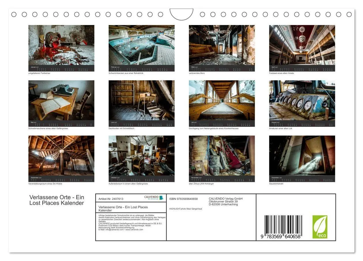 Bild: 9783569640658 | Verlassene Orte - Ein Lost Places Kalender (Wandkalender 2027 DIN...