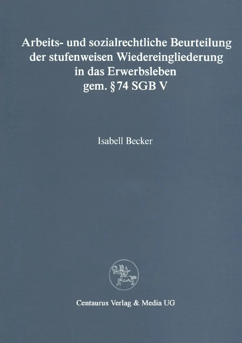 Cover: 9783825500658 | Arbeits- und sozialrechtliche Beurteilung der stufenweisen...
