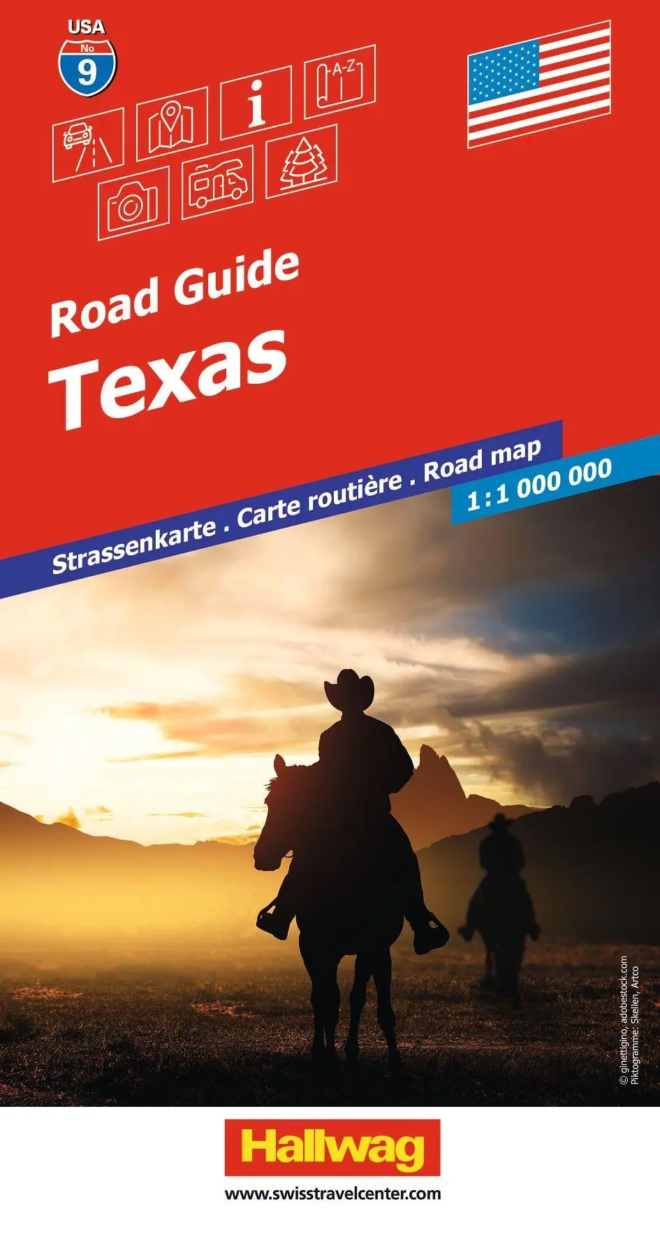 Cover: 9783828330658 | Hallwag Strassenkarte USA, Texas 1:1 Mio. | (Land-)Karte | Deutsch