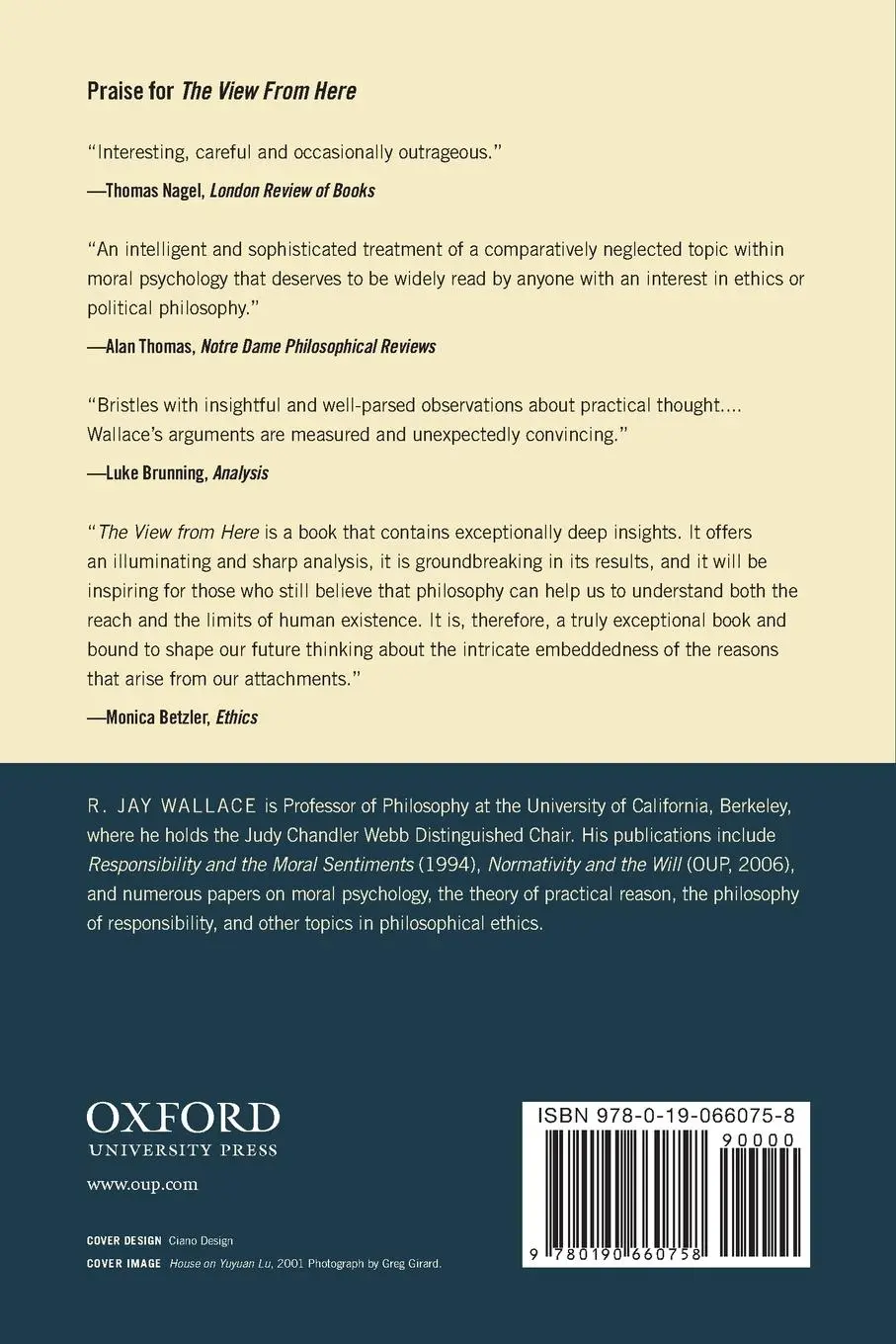 Rückseite: 9780190660758 | View from Here | On Affirmation, Attachment, and the Limits of Regret