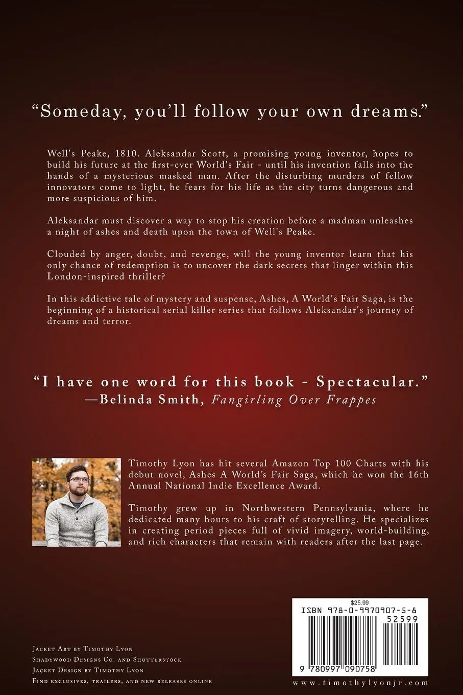 Rückseite: 9780997090758 | Ashes | A World's Fair Saga | Timothy Lyon Jr | Taschenbuch | Englisch