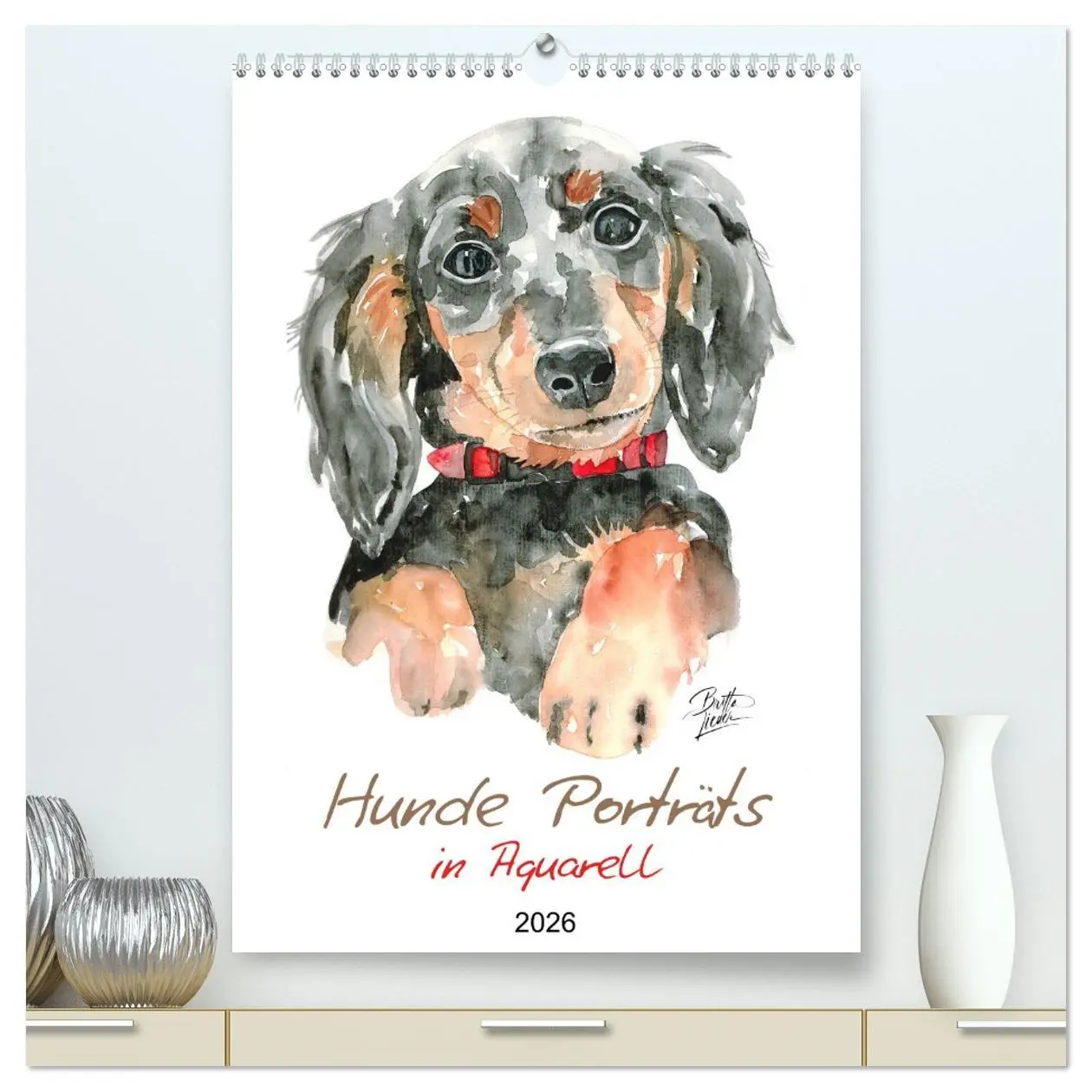Cover: 9783516300758 | Hunde Porträts in Aquarell (hochwertiger Premium Wandkalender 2026...
