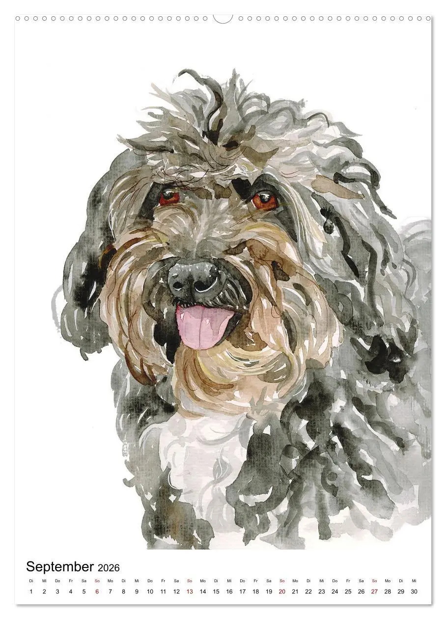 Bild: 9783516300758 | Hunde Porträts in Aquarell (hochwertiger Premium Wandkalender 2026...