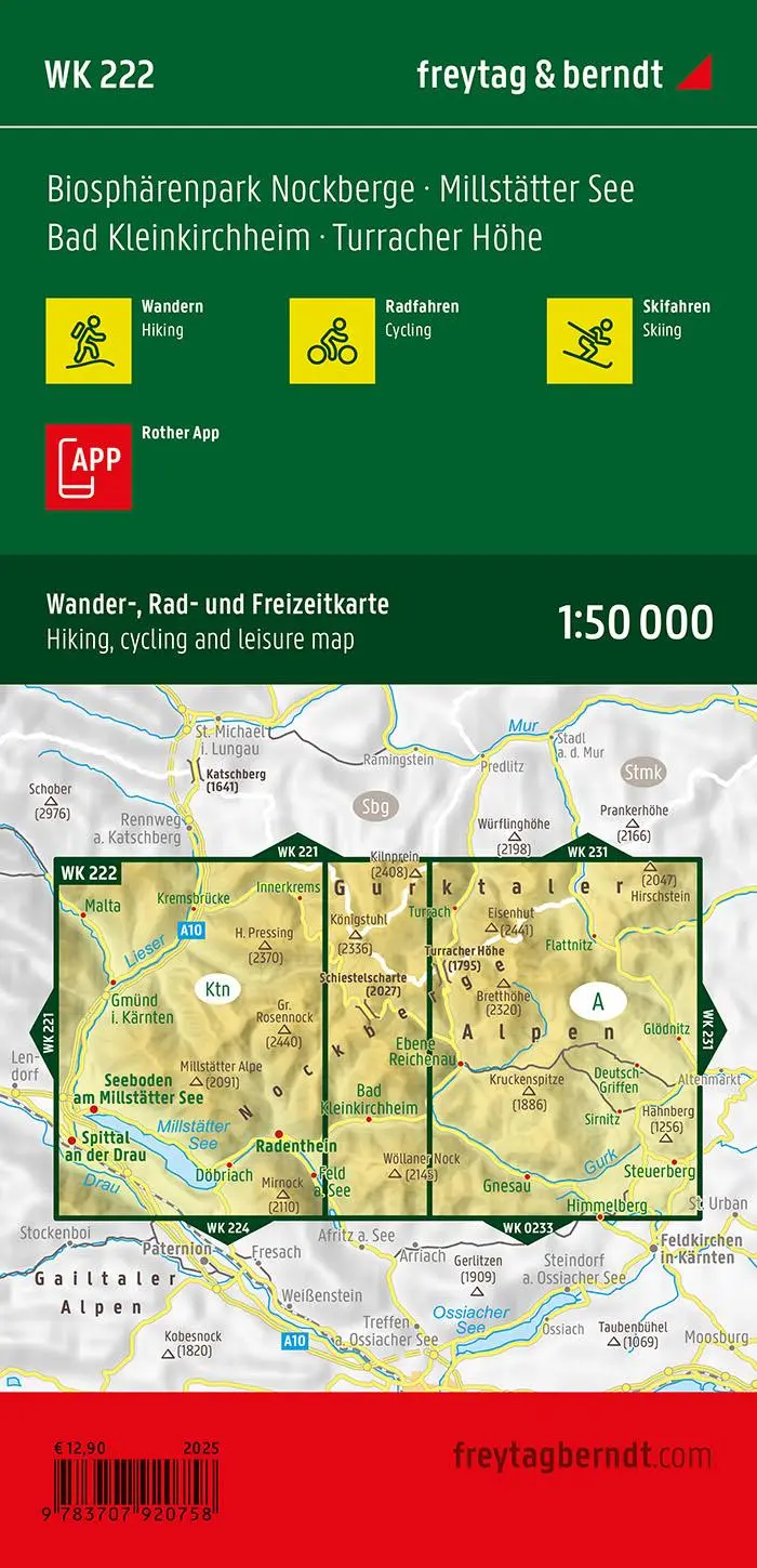 Rückseite: 9783707920758 | freytag &amp; berndt Wanderkarte WK 222 Biosphärenpark Nockberge,...