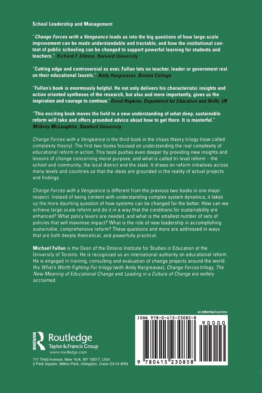 Rückseite: 9780415230858 | Change Forces With A Vengeance | Michael Fullan | Taschenbuch | 2003