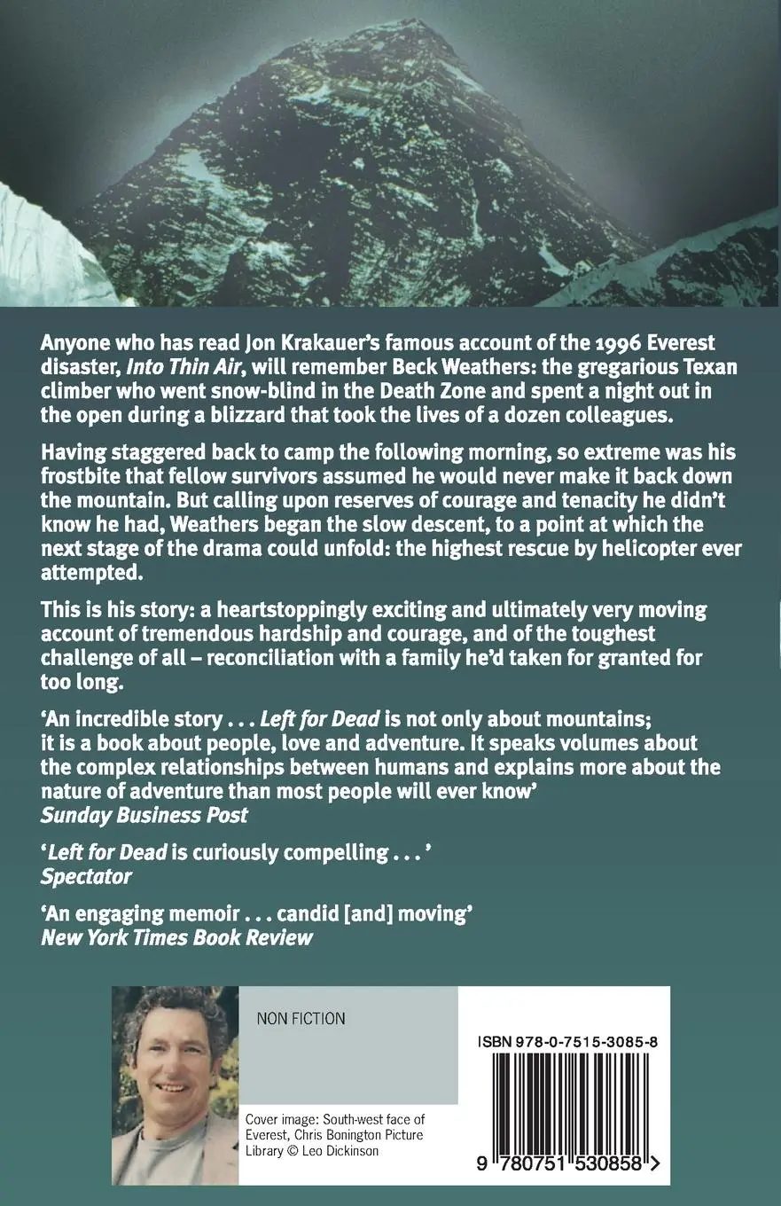 Rückseite: 9780751530858 | Left For Dead | Beck Weathers | Taschenbuch | 304 S. | Englisch | 2001