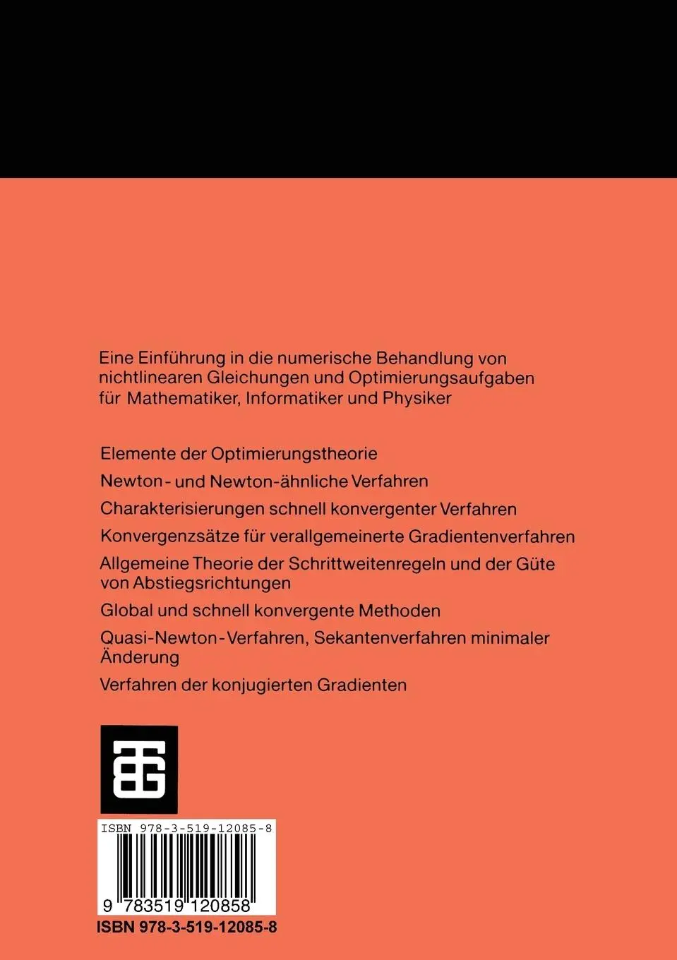 Rückseite: 9783519120858 | Methoden zur numerischen Behandlung nichtlinearer Gleichungen und...