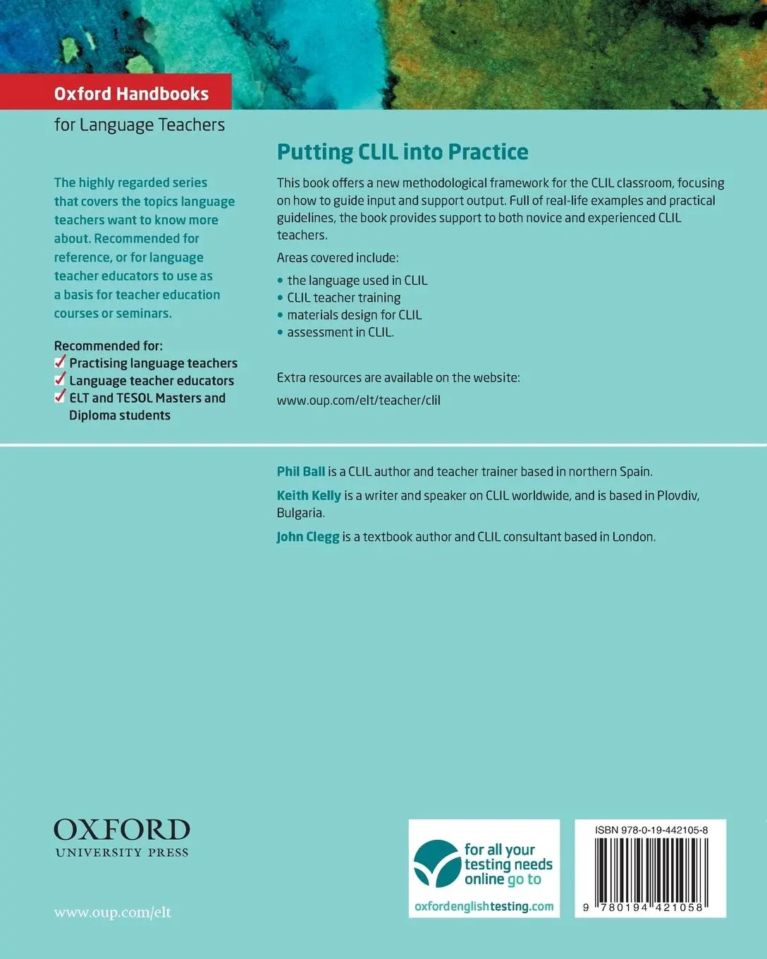 Rückseite: 9780194421058 | Putting CLIL into Practice | Oxford Handbooks for Language Teachers