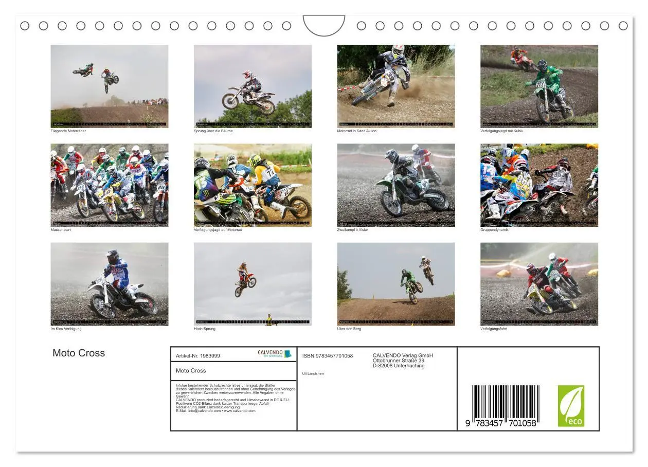 Bild: 9783457701058 | Moto Cross (Wandkalender 2026 DIN A4 quer), CALVENDO Monatskalender