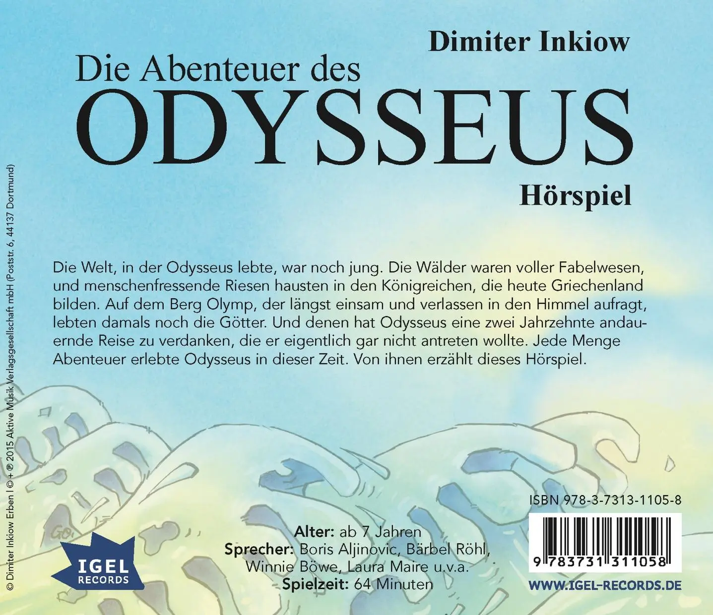 Rückseite: 9783731311058 | Die Abenteuer des Odysseus | Dimiter Inkiow (u. a.) | Audio-CD | 2015