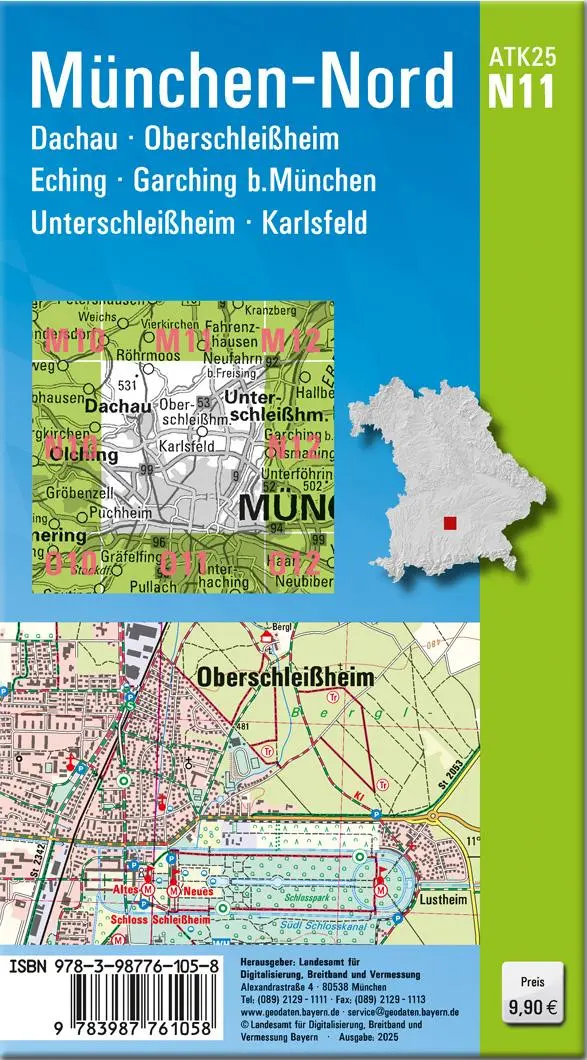Rückseite: 9783987761058 | ATK25-N11 München-Nord (Amtliche Topographische Karte 1:25000) | 2025