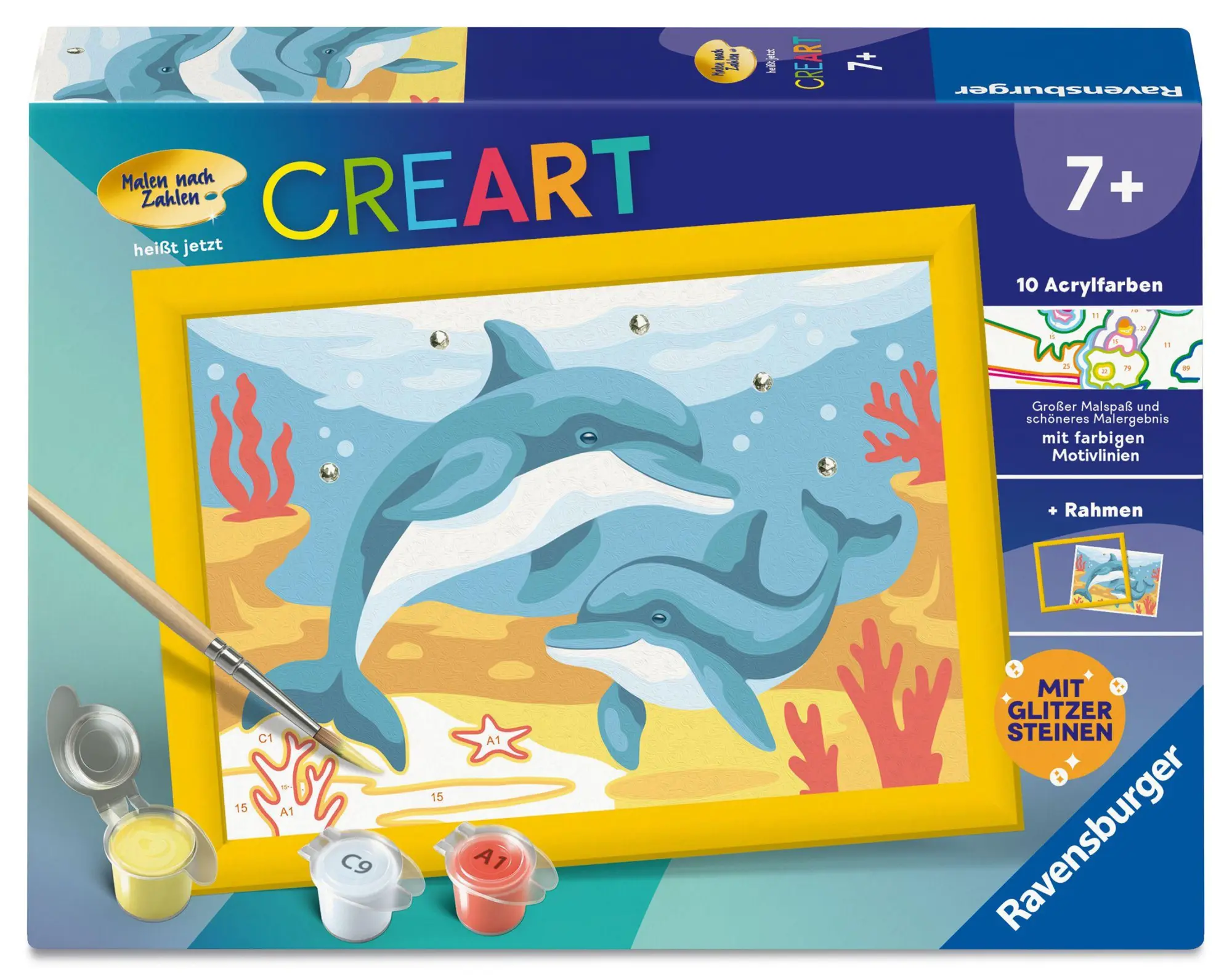 Cover: 4005555231158 | CreArt, Malen nach Zahlen Kinder - Verspielte Delfine | Spiel | 2026