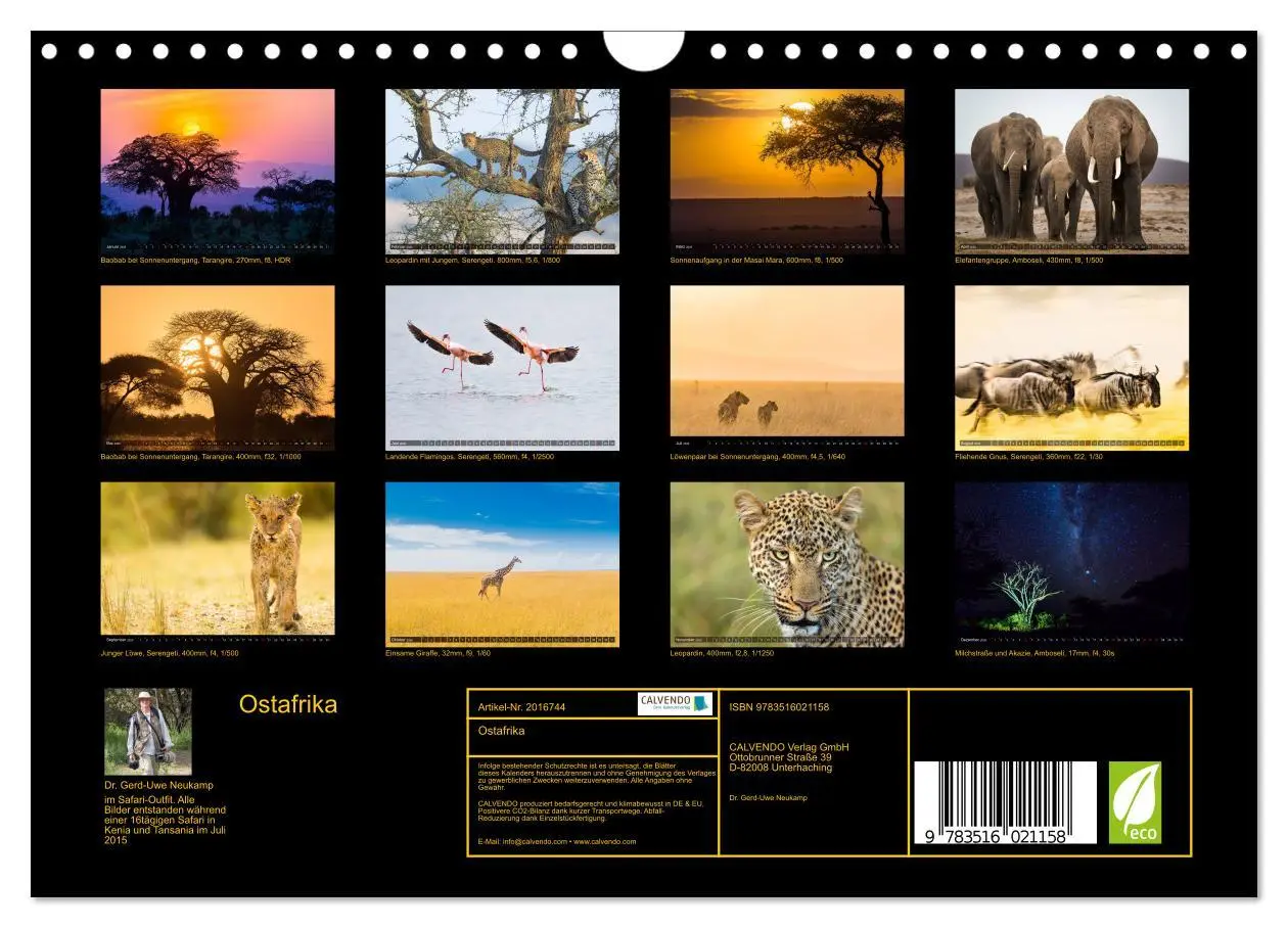 Bild: 9783516021158 | Ostafrika (Wandkalender 2026 DIN A4 quer), CALVENDO Monatskalender