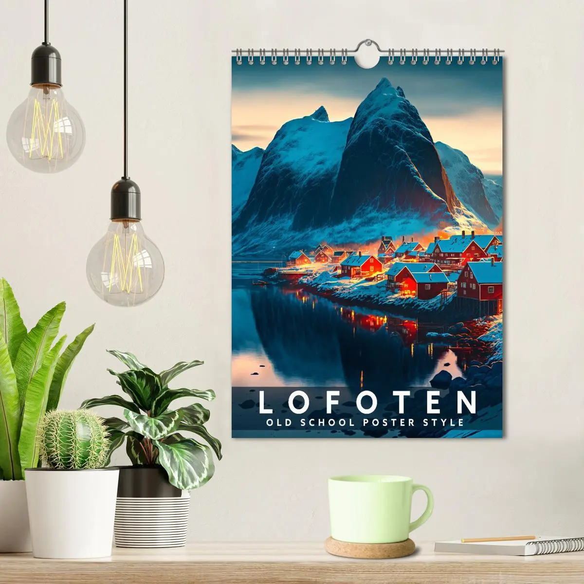 Bild: 9783516331158 | Lofoten - Old School Poster Style (Wandkalender 2026 DIN A4 hoch),...