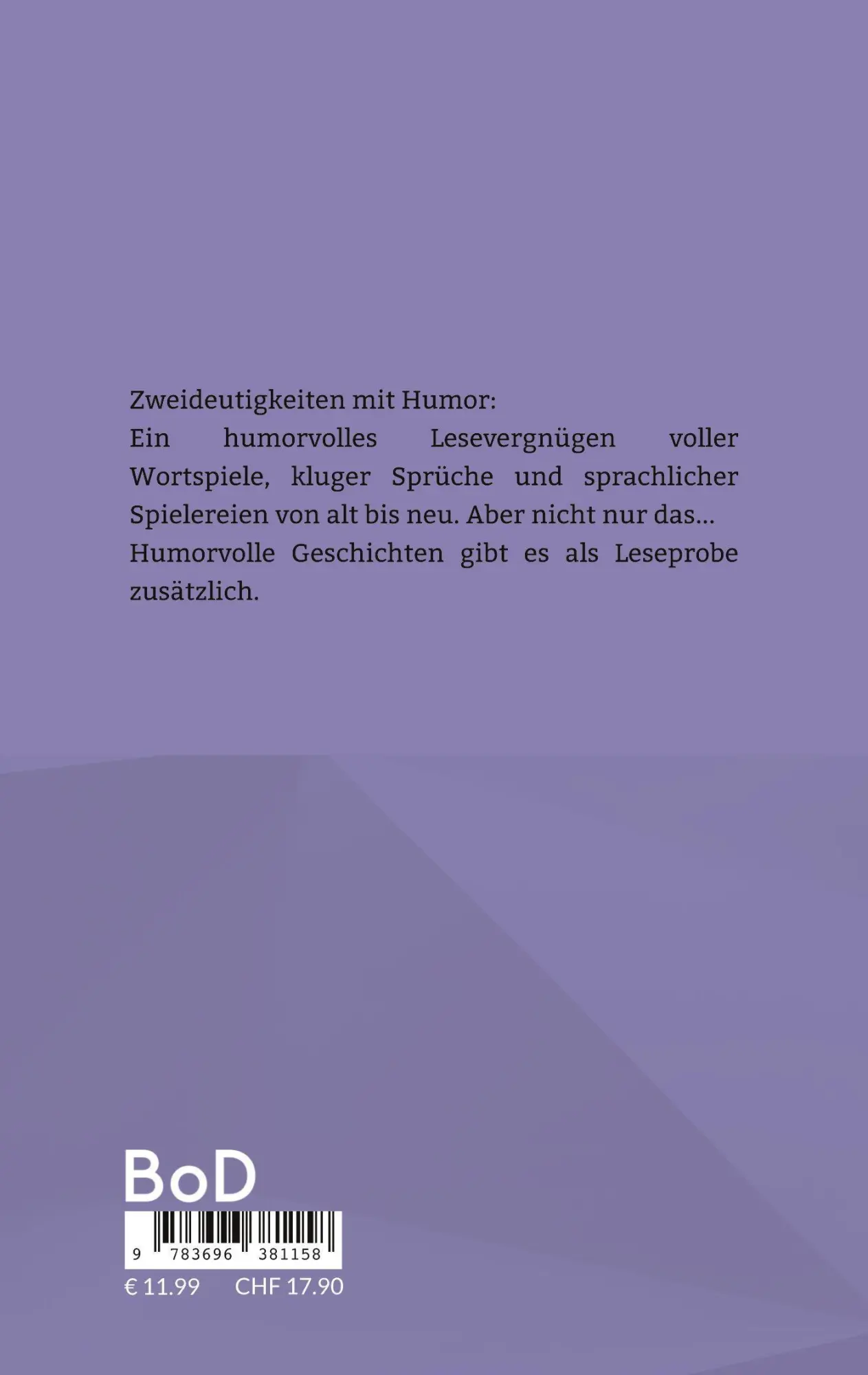 Rückseite: 9783696381158 | Zweideutigkeiten mit Humor | Wortspiele und mehr | Wirbitzky | Buch