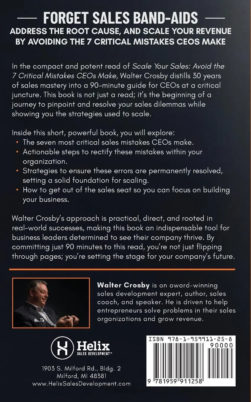 Rückseite: 9781959911258 | Scale Your Sales | Avoid the 7 Critical Mistakes CEOs Make | Crosby