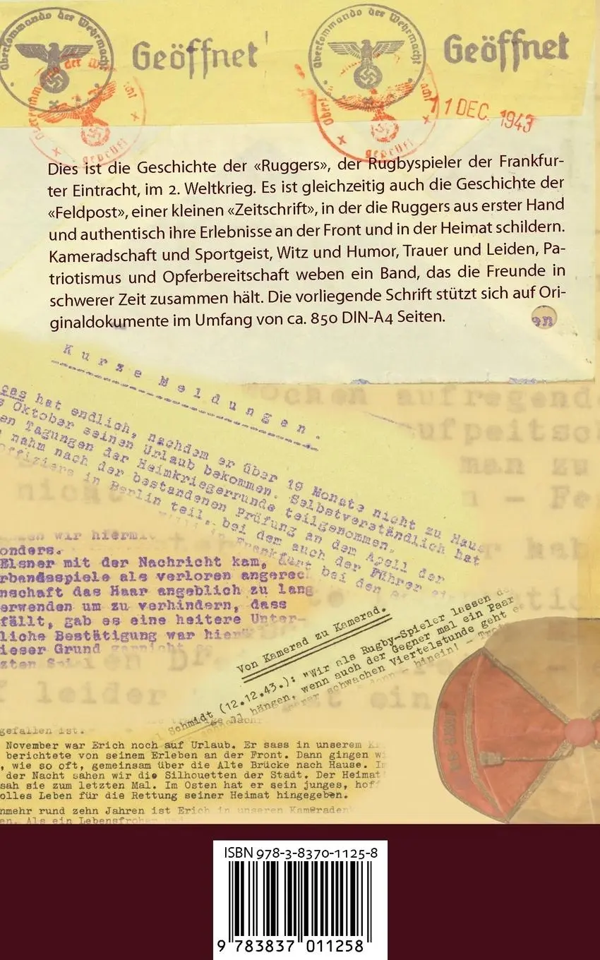 Rückseite: 9783837011258 | Die 'Ruggers' der Eintracht | Manfred Leunig | Taschenbuch | 72 S.