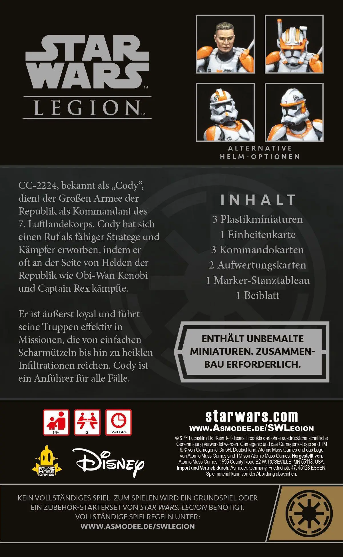Bild: 841333121358 | Star Wars: Legion - Klon-Commander Cody | Alex Davy | Spiel | FFGD4703