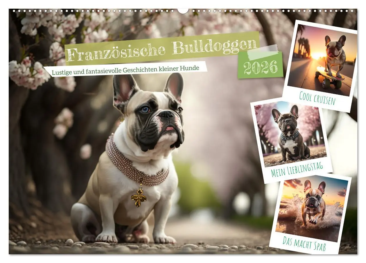 Cover: 9783457531358 | Französische Bulldoggen (Wandkalender 2026 DIN A2 quer), CALVENDO...