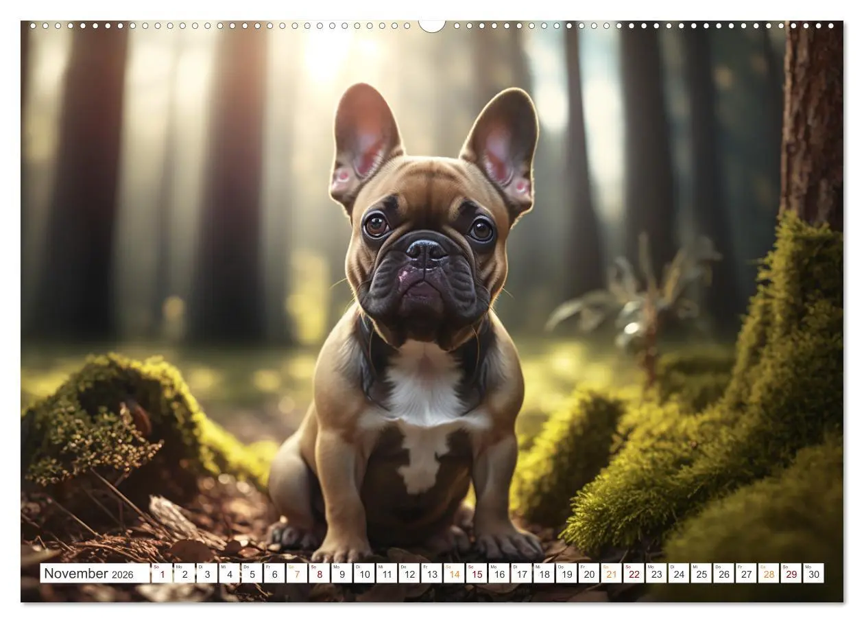 Bild: 9783457531358 | Französische Bulldoggen (Wandkalender 2026 DIN A2 quer), CALVENDO...