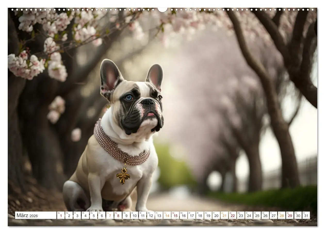 Bild: 9783457531358 | Französische Bulldoggen (Wandkalender 2026 DIN A2 quer), CALVENDO...