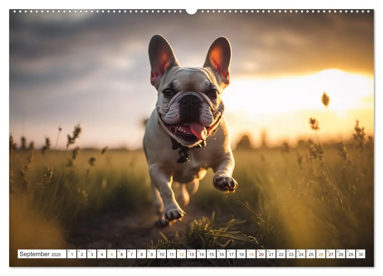 Bild: 9783457531358 | Französische Bulldoggen (Wandkalender 2026 DIN A2 quer), CALVENDO...
