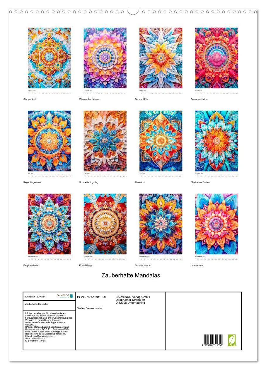 Bild: 9783516311358 | Zauberhafte Mandalas (Wandkalender 2026 DIN A2 hoch), CALVENDO...