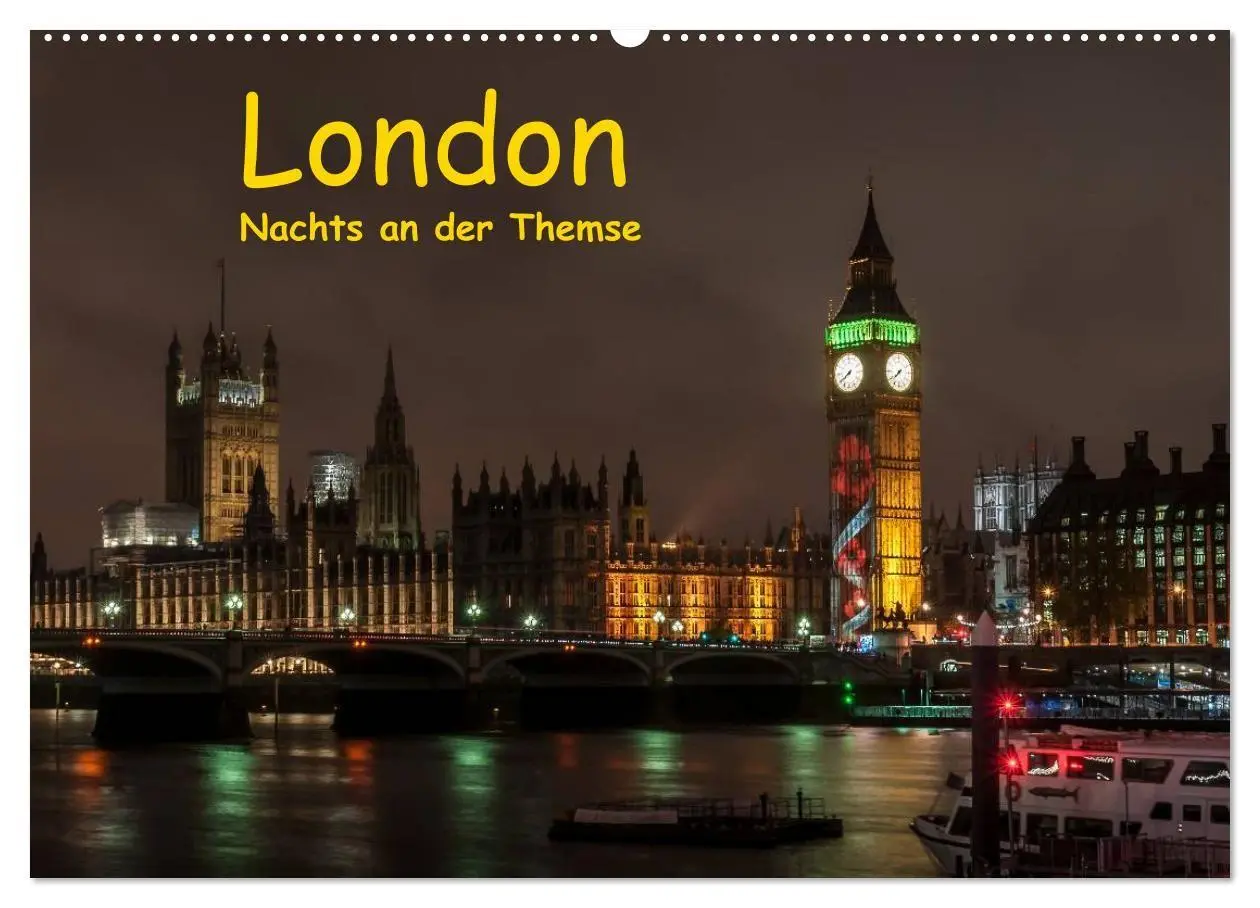 Cover: 9783569881358 | London - Nachts an der Themse (Wandkalender 2027 DIN A2 quer),...