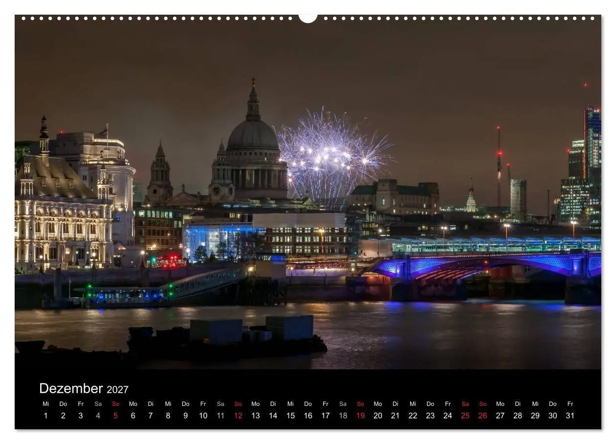 Bild: 9783569881358 | London - Nachts an der Themse (Wandkalender 2027 DIN A2 quer),...