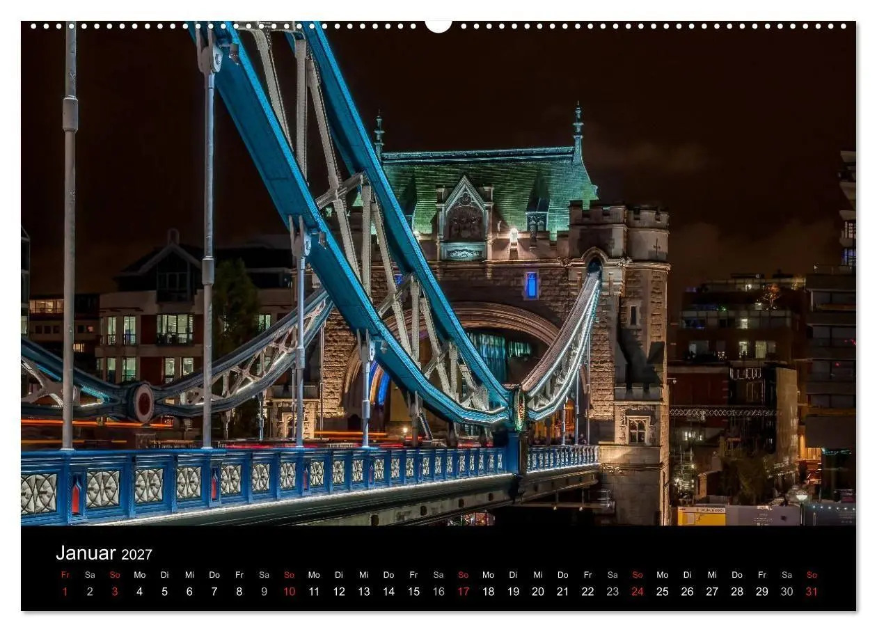 Bild: 9783569881358 | London - Nachts an der Themse (Wandkalender 2027 DIN A2 quer),...