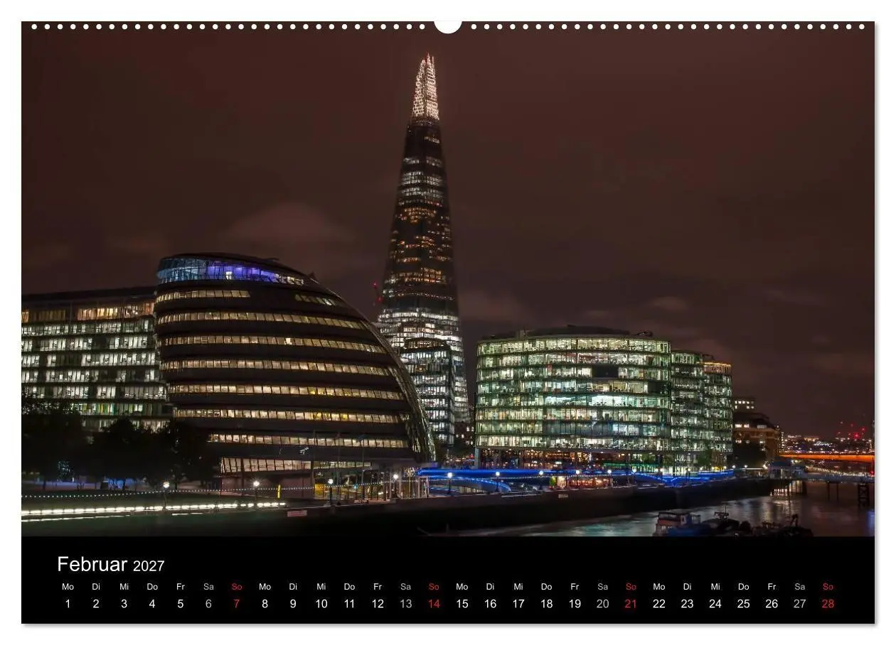 Bild: 9783569881358 | London - Nachts an der Themse (Wandkalender 2027 DIN A2 quer),...