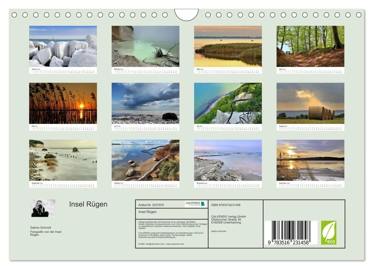 Bild: 9783516231458 | Insel Rügen (Wandkalender 2026 DIN A4 quer), CALVENDO Monatskalender