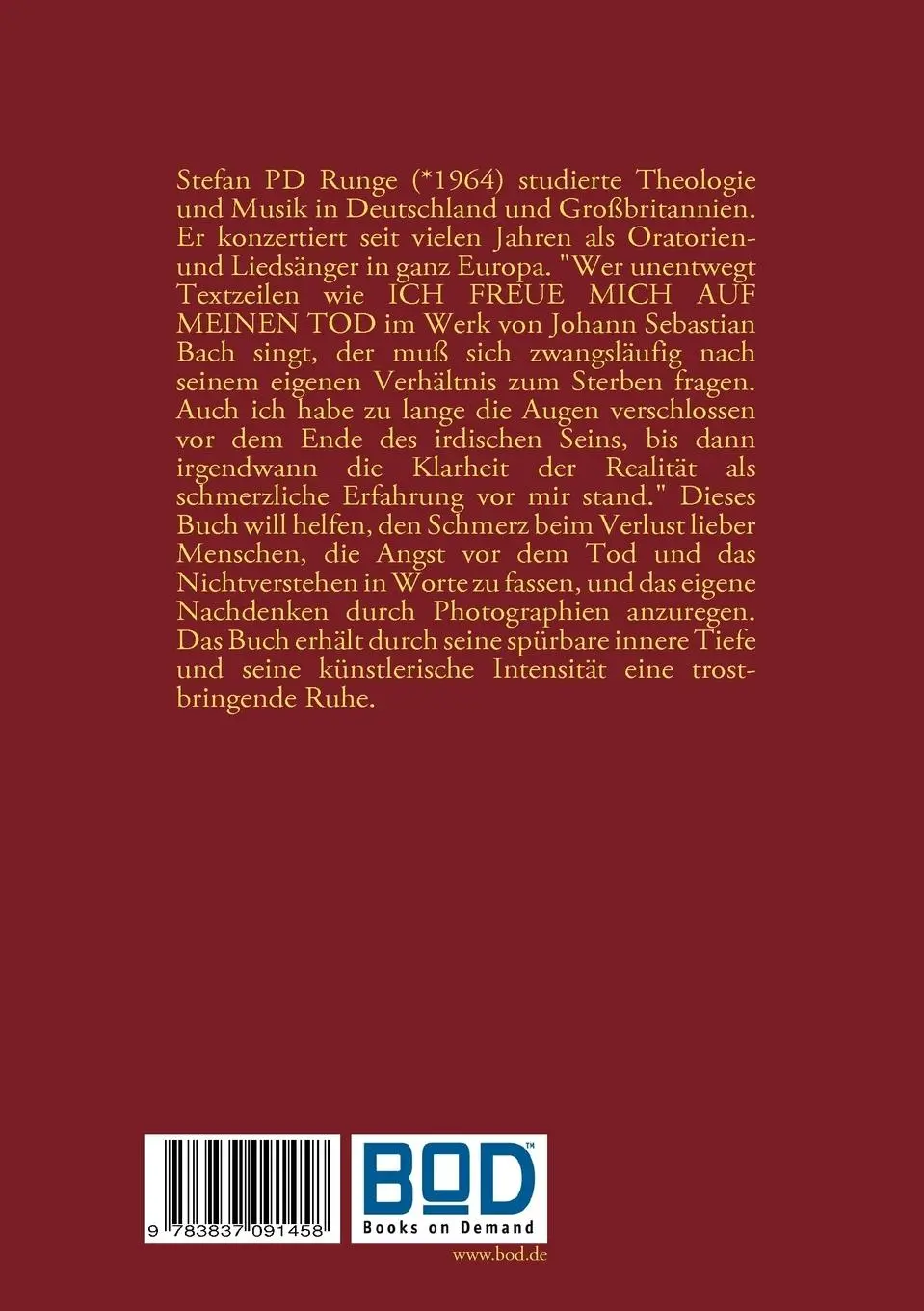 Rückseite: 9783837091458 | Komm, O Tod, Du Schlafes Bruder | Stefan Pd Runge | Taschenbuch | 2009