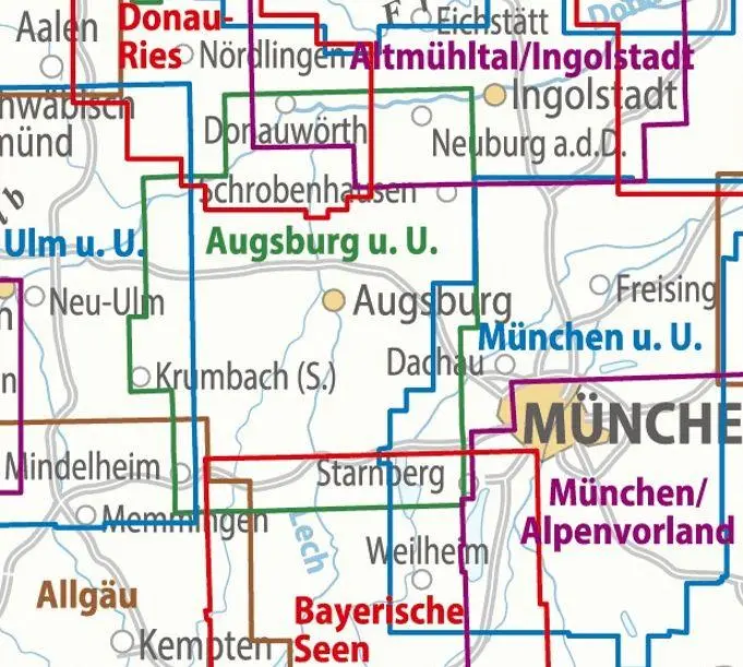 Bild: 9783969901458 | ADFC-Regionalkarte Augsburg und Umgebung, 1:75.000, mit...