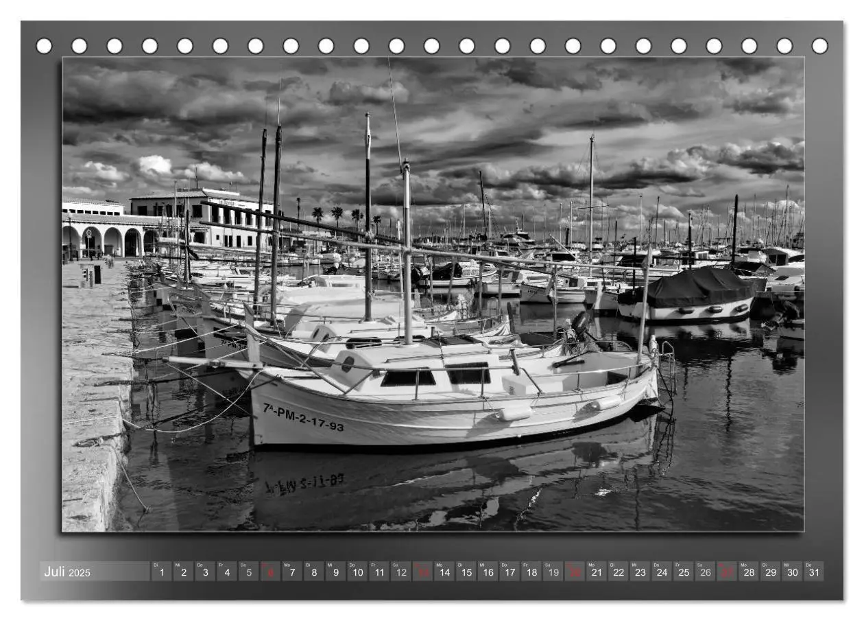 Bild: 9783435281558 | Mallorca Schwarz Weiß (Tischkalender 2025 DIN A5 quer), CALVENDO...