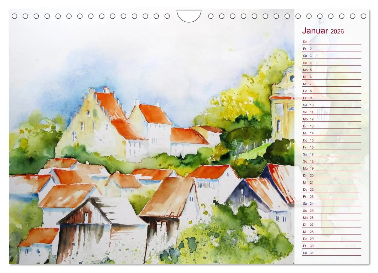 Bild: 9783457991558 | Murnau und das Blaue Land - Aquarelle und Fotografien (Wandkalender...