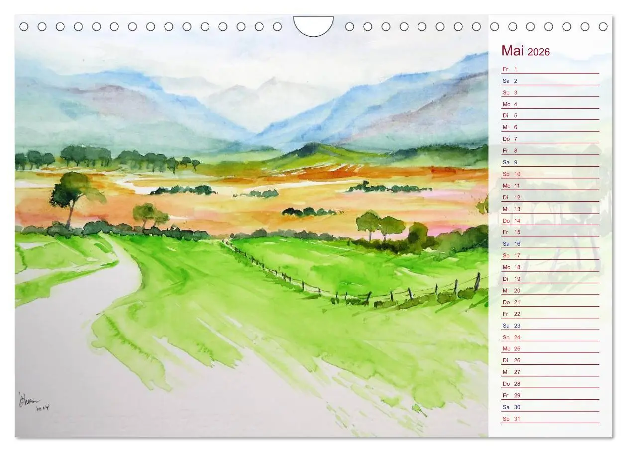 Bild: 9783457991558 | Murnau und das Blaue Land - Aquarelle und Fotografien (Wandkalender...