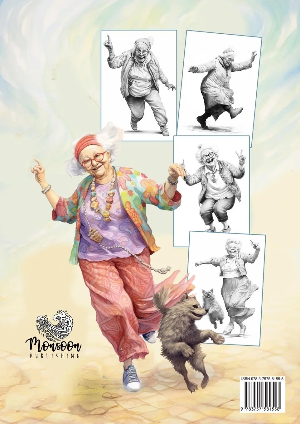 Rückseite: 9783757581558 | Crazy Grandma 2 Grayscale Coloring Book for Adults | Publishing | Buch