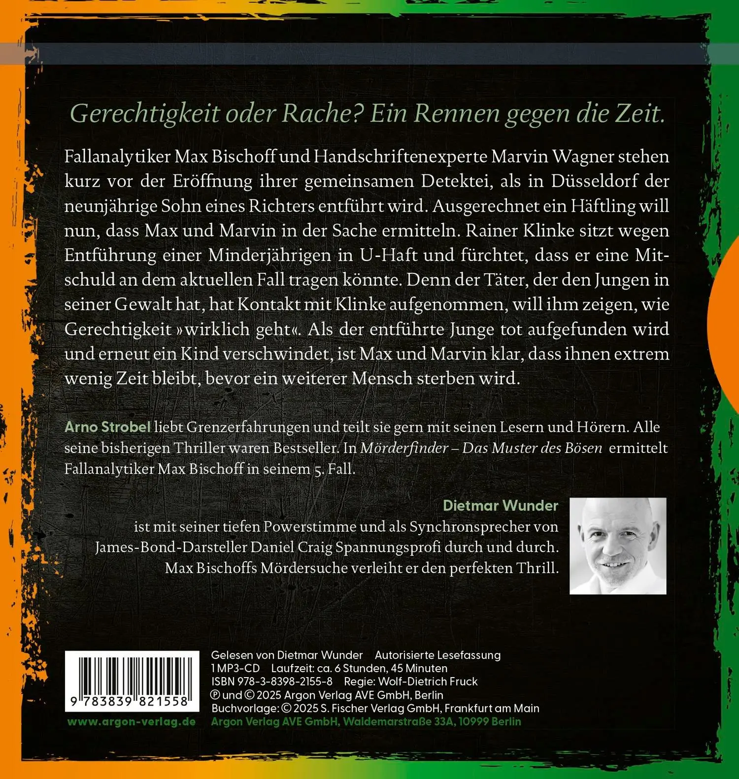 Rückseite: 9783839821558 | Mörderfinder - Das Muster des Bösen | Arno Strobel | MP3 | 128 Tracks