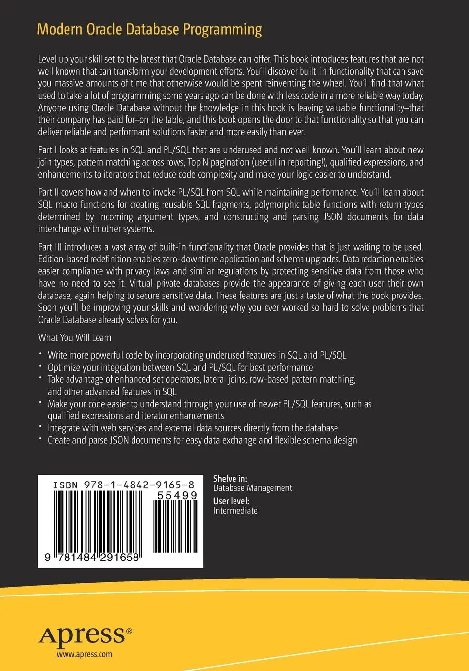 Rückseite: 9781484291658 | Modern Oracle Database Programming | Patrick Barel (u. a.) | Buch