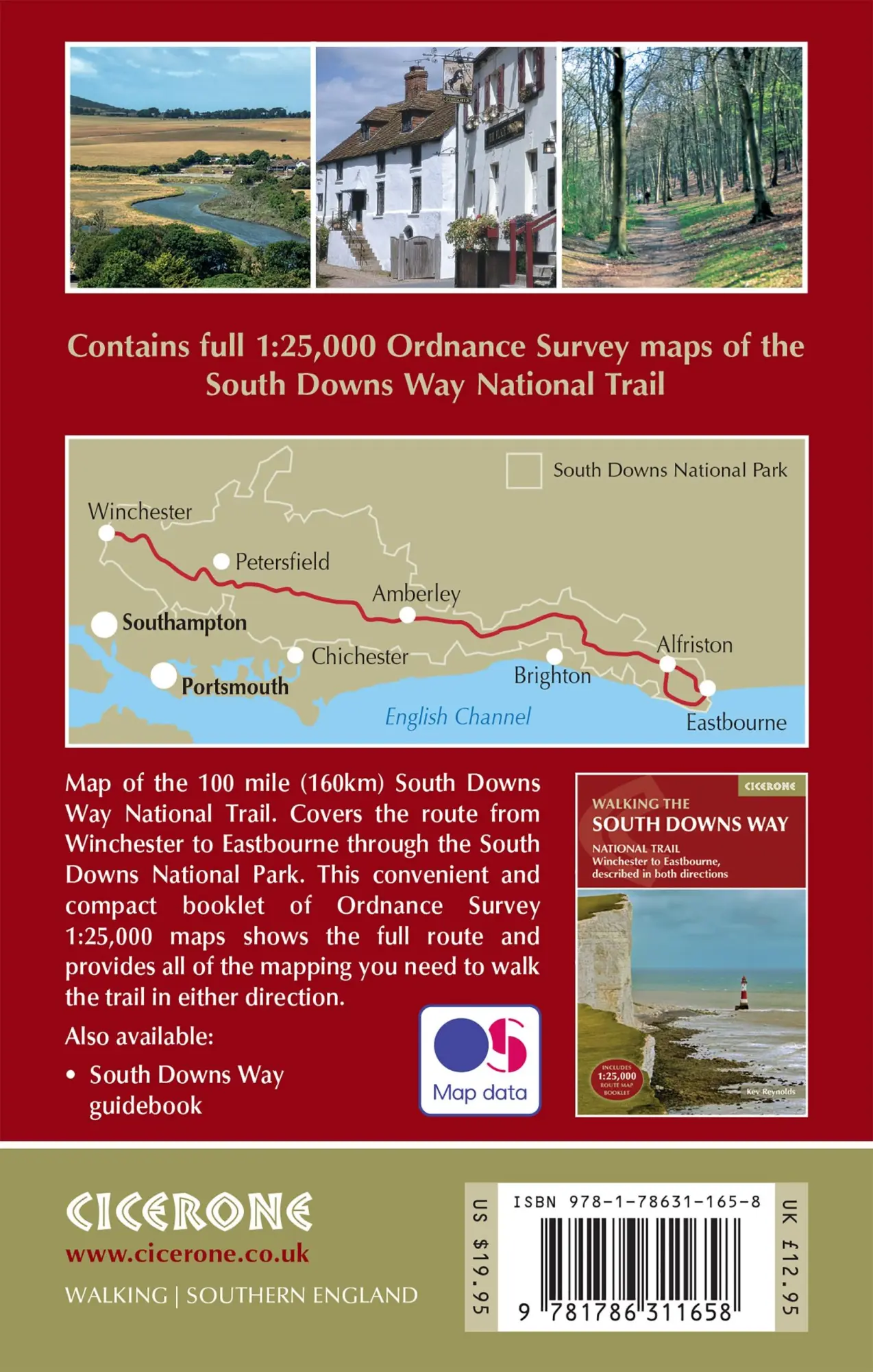 Rückseite: 9781786311658 | The South Downs Way Map Booklet | 1:25,000 OS Route Mapping | Reynolds
