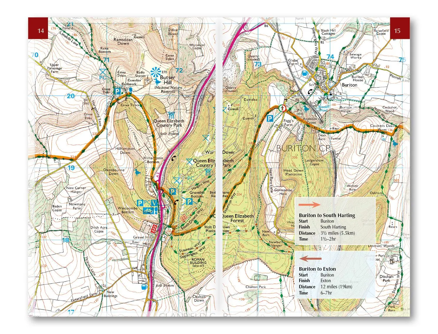 Bild: 9781786311658 | The South Downs Way Map Booklet | 1:25,000 OS Route Mapping | Reynolds