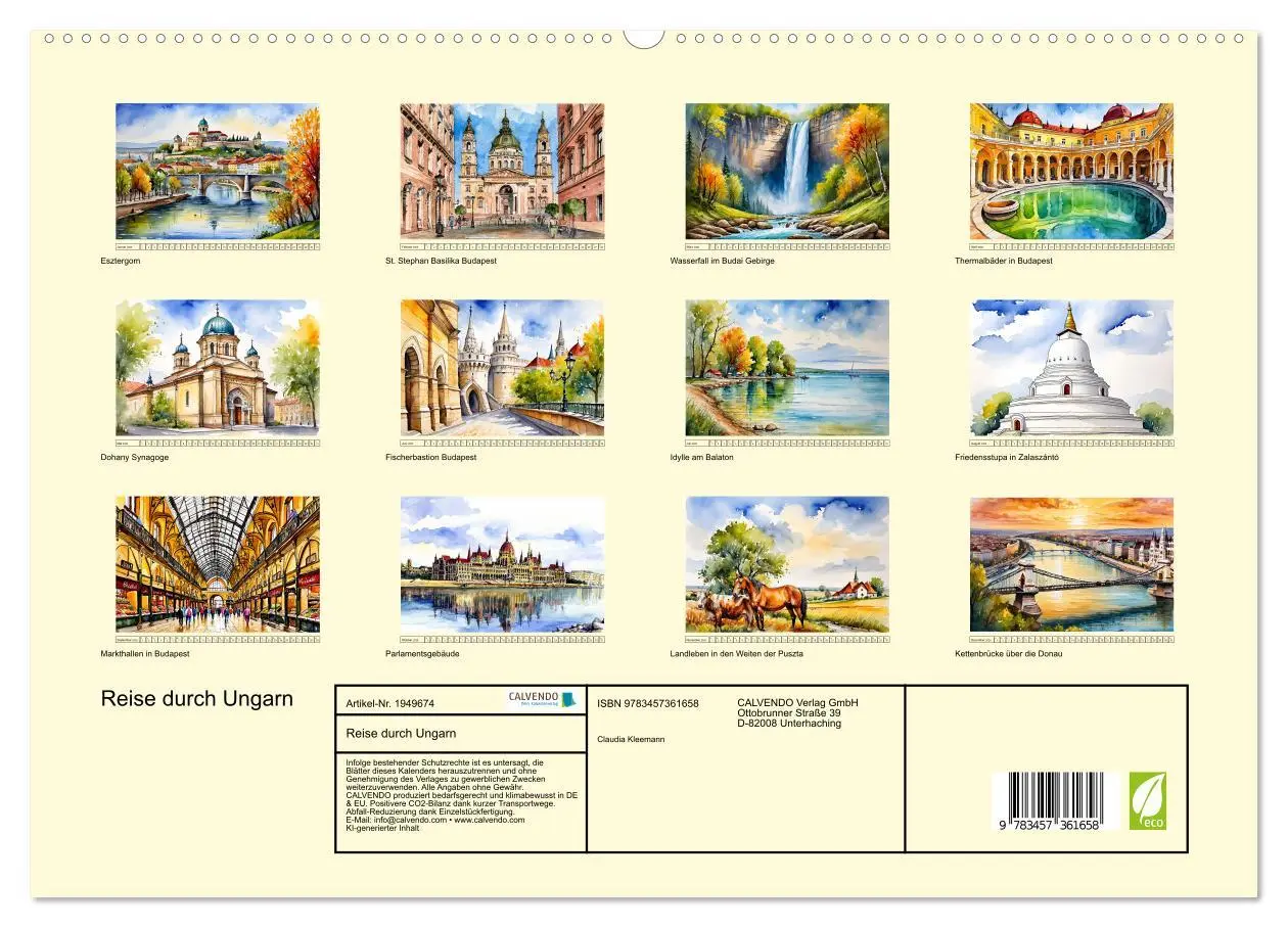 Bild: 9783457361658 | Reise durch Ungarn (hochwertiger Premium Wandkalender 2026 DIN A2...