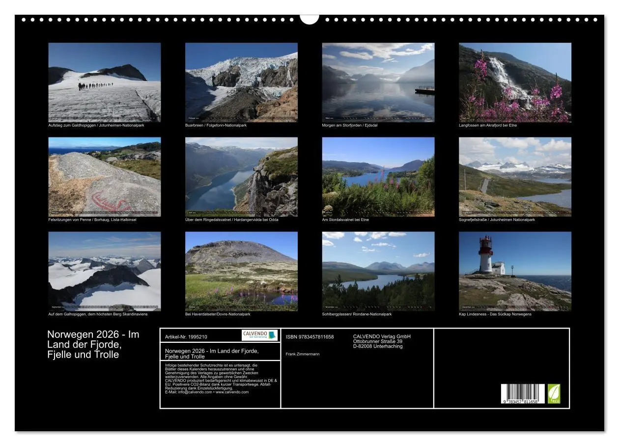 Bild: 9783457811658 | Norwegen 2026 - Im Land der Fjorde, Fjelle und Trolle (Wandkalender...