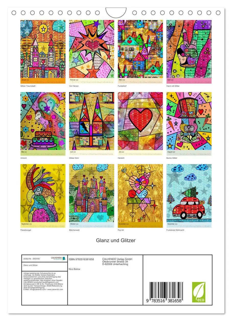 Bild: 9783516381658 | Glanz und Glitzer (Wandkalender 2026 DIN A4 hoch), CALVENDO...