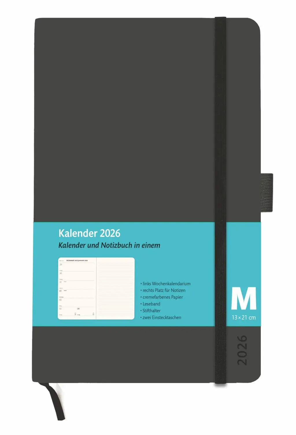 Cover: 9783756411658 | Kombitimer schwarz mittel 2026 | Heye | Buch | Bürokalender Heye